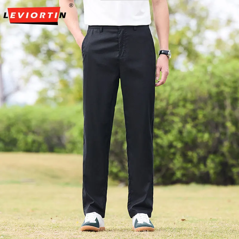 

Summer Men's Youthful Trendy Straight Tube Lightweight, Breathable, Cool, Moisture Absorbing, Heat Dissipating Casual Pants