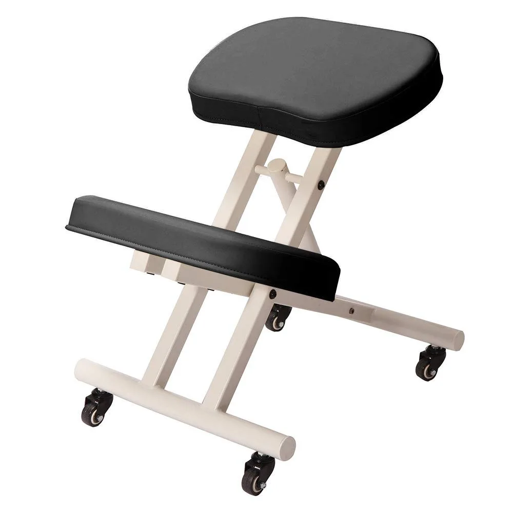 Ergonomischer Rollender Knie-Stuhl - Weiß/Schwarz, Anpassbar