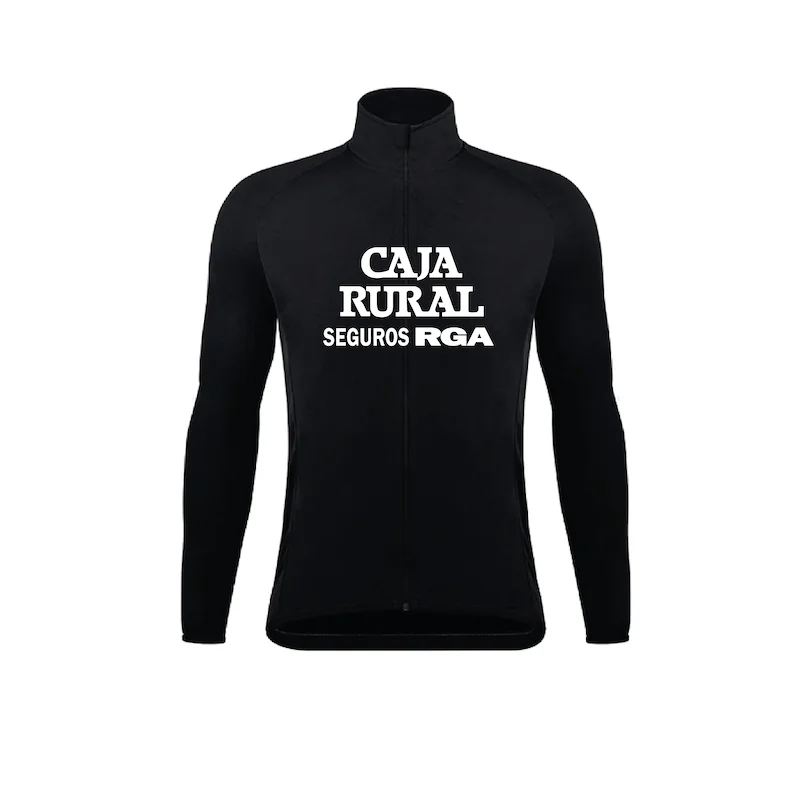 WINTER FLEECE THERMAL 2024 Caja Rural - Seguros RGA Team Cycling Jersey Long Sleeve Bicycle Clothing With Bib PANTS