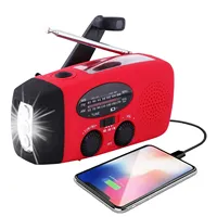 2000mAh USB Charging Emergency LED Flashlight Power Bank Multifunctional Solar Hand Crank Radio FM AM WB NOAA Weather Radio