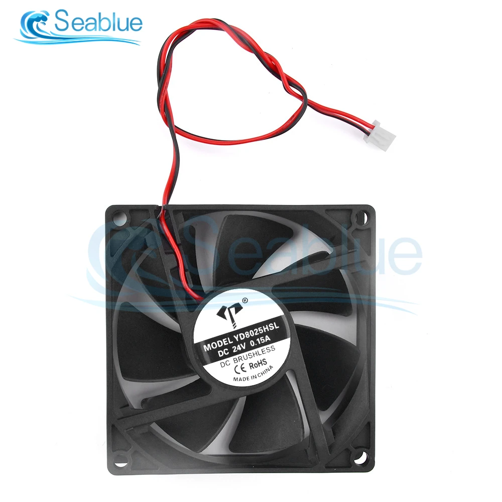 DC8025 5V 12V 24V 2-Pin 80x80x25mm PC ordenador CPU sistema disipador térmico ventilador de refrigeración sin escobillas 8025