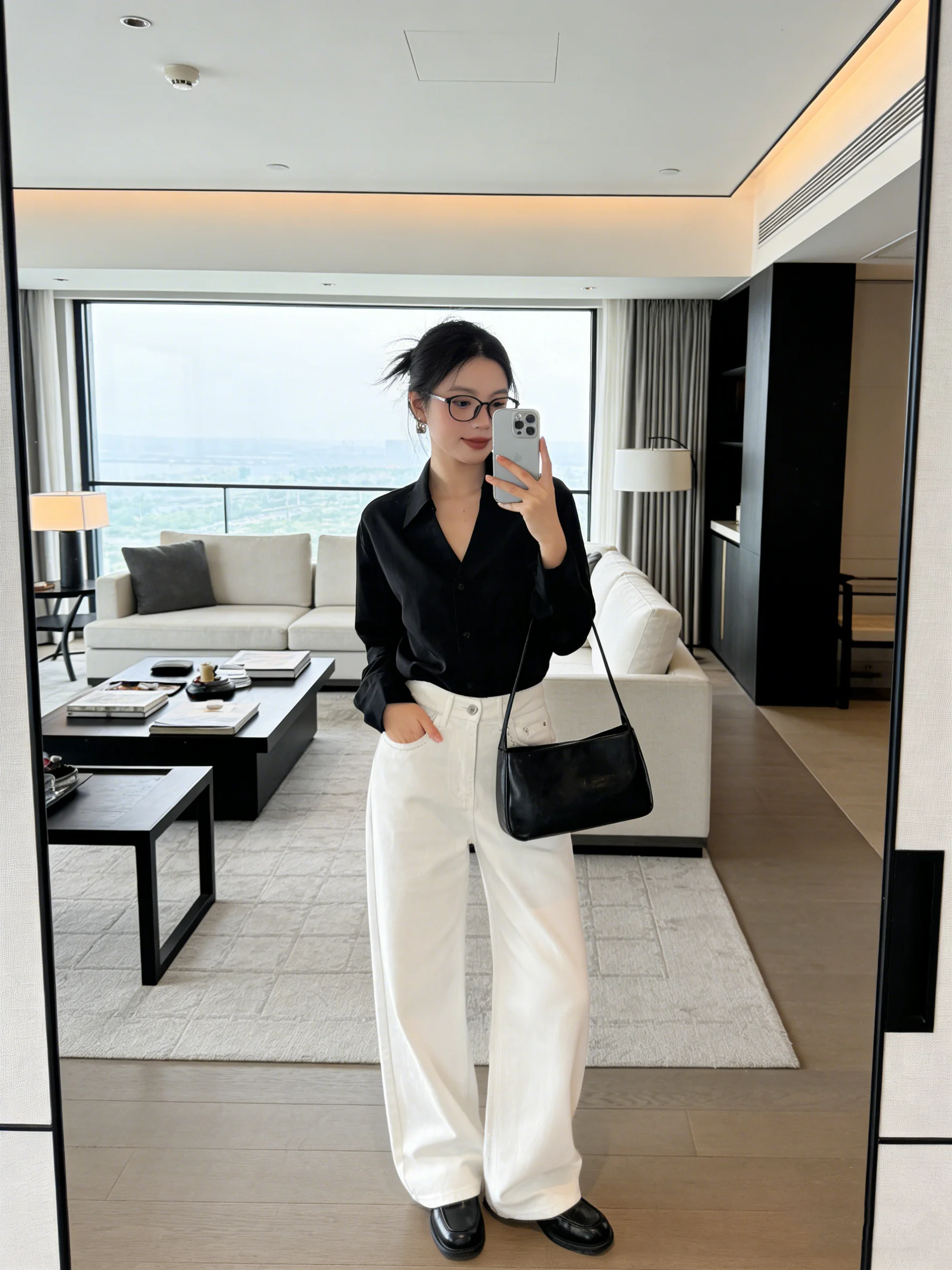 

Retro High Waist Slimming Casual Denim Pants Loose Wide Leg Trousers Apricot Long Pants Women's Fashion Spring Autumn