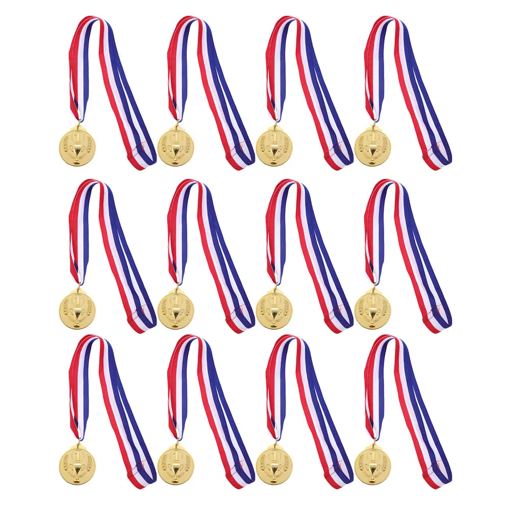 

12 Pcs The Medal Medals for Awards Kids Soccer Toy School Gold Football Mermaid