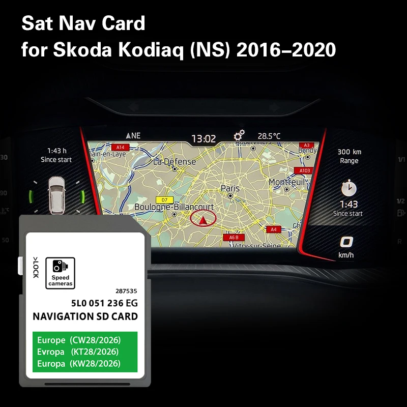 

for Skoda Kodiaq from 2016-2020 GPS SD Card Norway Estonia Latvia Maps Navigation Memory Card