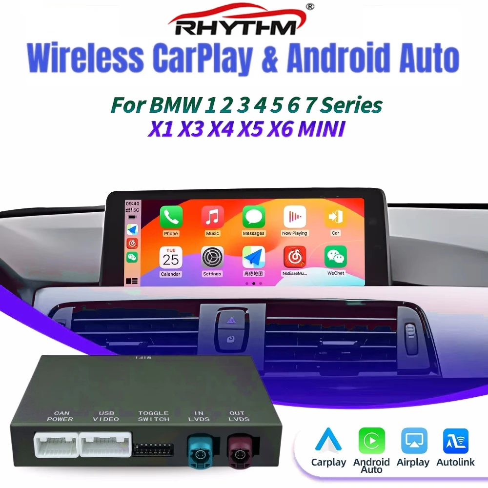 Wireless Apple CarPlay Android Auto Intelligent Decoder Box For BMW 1 2 3 4 5 6 7 Series X3 X4 X5 X6 MINI NBT CIC System AirPlay