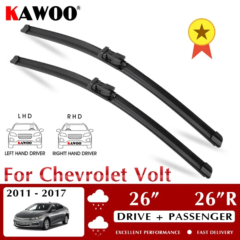 

KAWOO Wiper Front Car Wiper Blade For Chevrolet Volt 2011-2017 Windshield Windscreen Front Window Accessories 26"+26"R LHD RHD