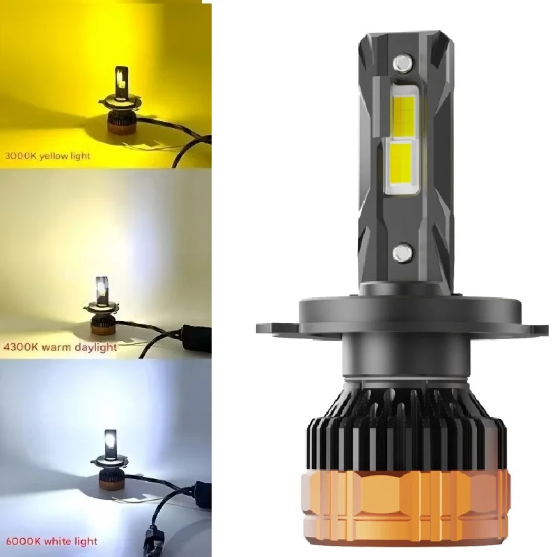 H11 Tricolor LED-koplampen met afstandsbediening H4 H1 H7 H11 HB3 9005 HB4 9006 6500K 4300K 3000K voor autokoplampen