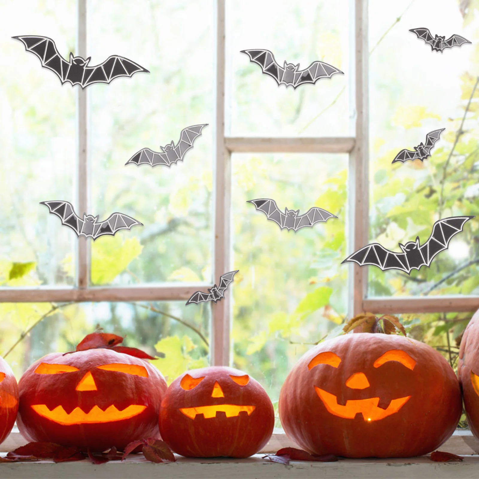 

60Pcs Night Glow Bat Wall Stickers Halloween Decor 3D Bats Stickers Party Decoration Luminous Bat Decals Halloween Sticker