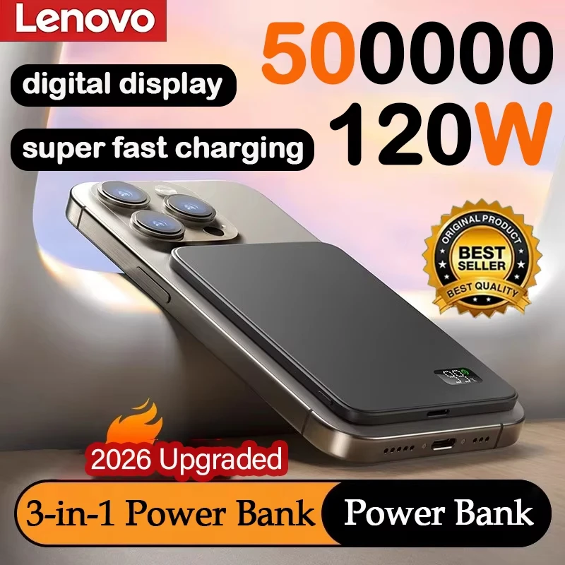 VIVO 500000mAh Power Bank o dużej pojemności 4 w 1 z panelem słonecznym, przenośne ładowanie, bateria zewnętrzna do iPhone'a, Samsunga, bateria zapasowa