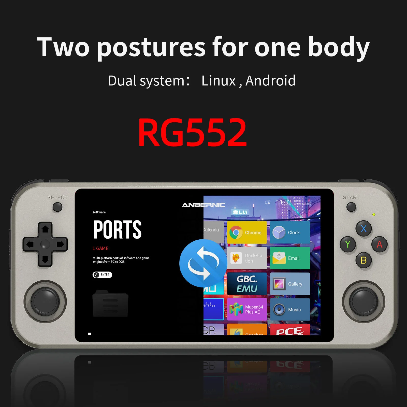 TRIMUI RG552 Retro Handheld Game Console Dual OS Android Linux 5.36