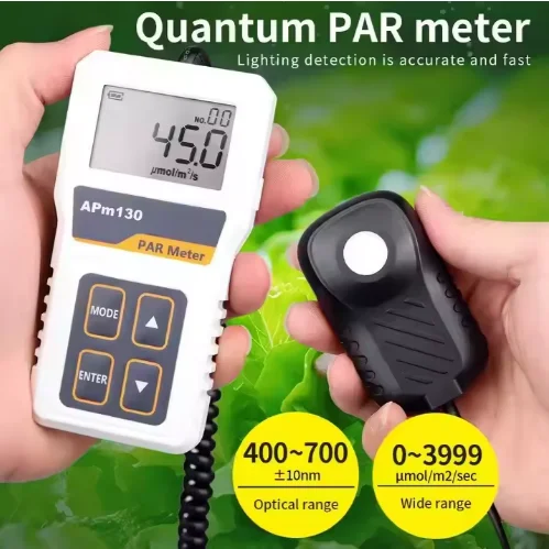 APM130 Digital Light Energy Meter Quantum PAR Meter High Precision Light Intensity Tester PPFD Measurement Plants 1 Year