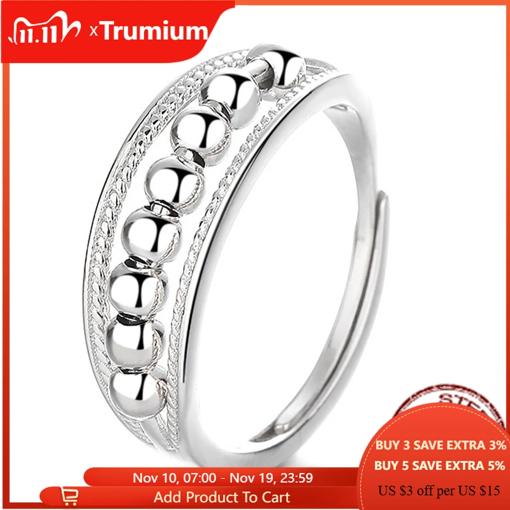 

Кольцо женское из серебра 100% пробы с бусинами