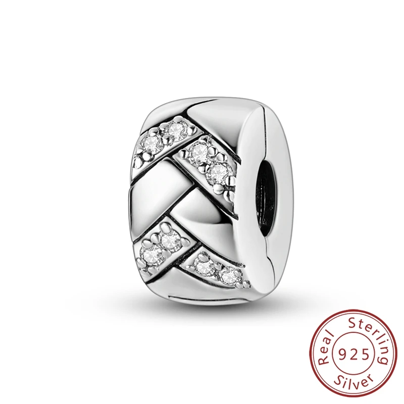 

Charms Original 925 Sterling Silver Shining Zircon Cross Beads Fit Bracelet Women Jewelry Diy Fine Gift Accessory