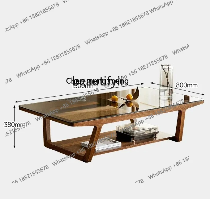 New arrive Black walnut coffee table solid wood living room home tea table modern light luxury simple coffee table small apartme