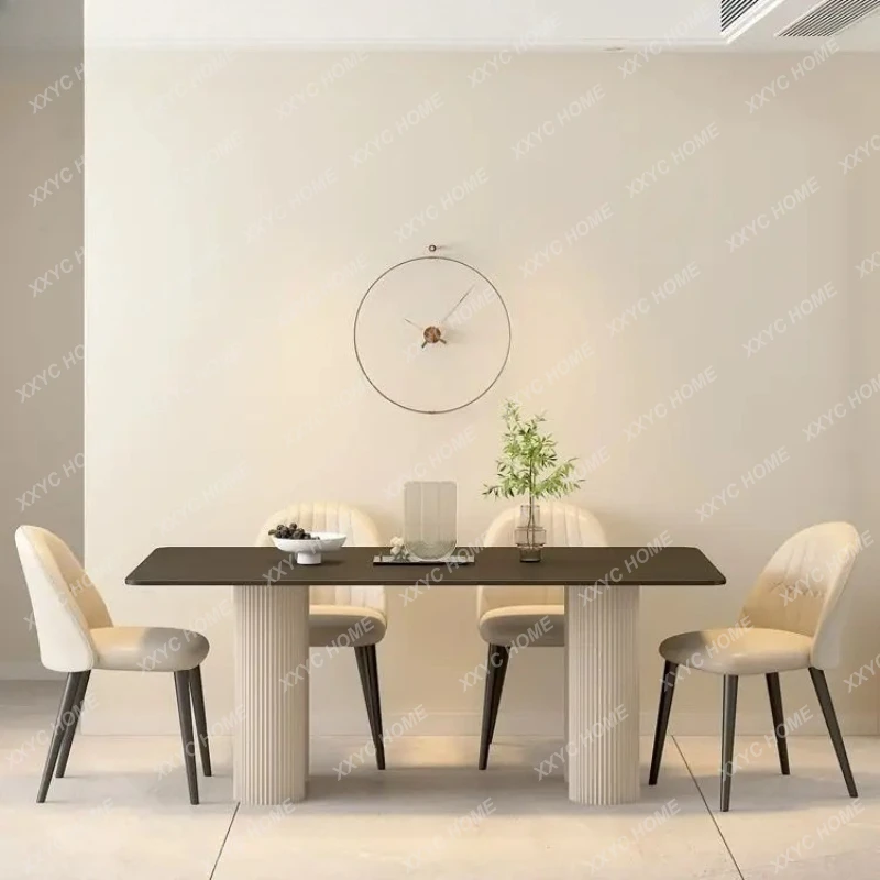 

Slate dining table New high-end modern simple household small rectangular dining table