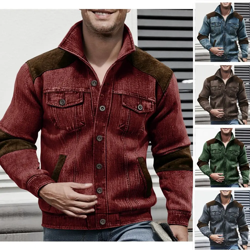 Amazon Multi-Pocket 2026 New Denim Men's Jacket, Cardigan Coat, European Size In Stock