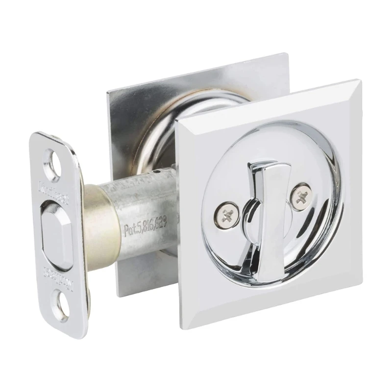 Preto deslizante bolso Door Lock para celeiro, privacidade contemporânea, porta Hardware Tool, E65B