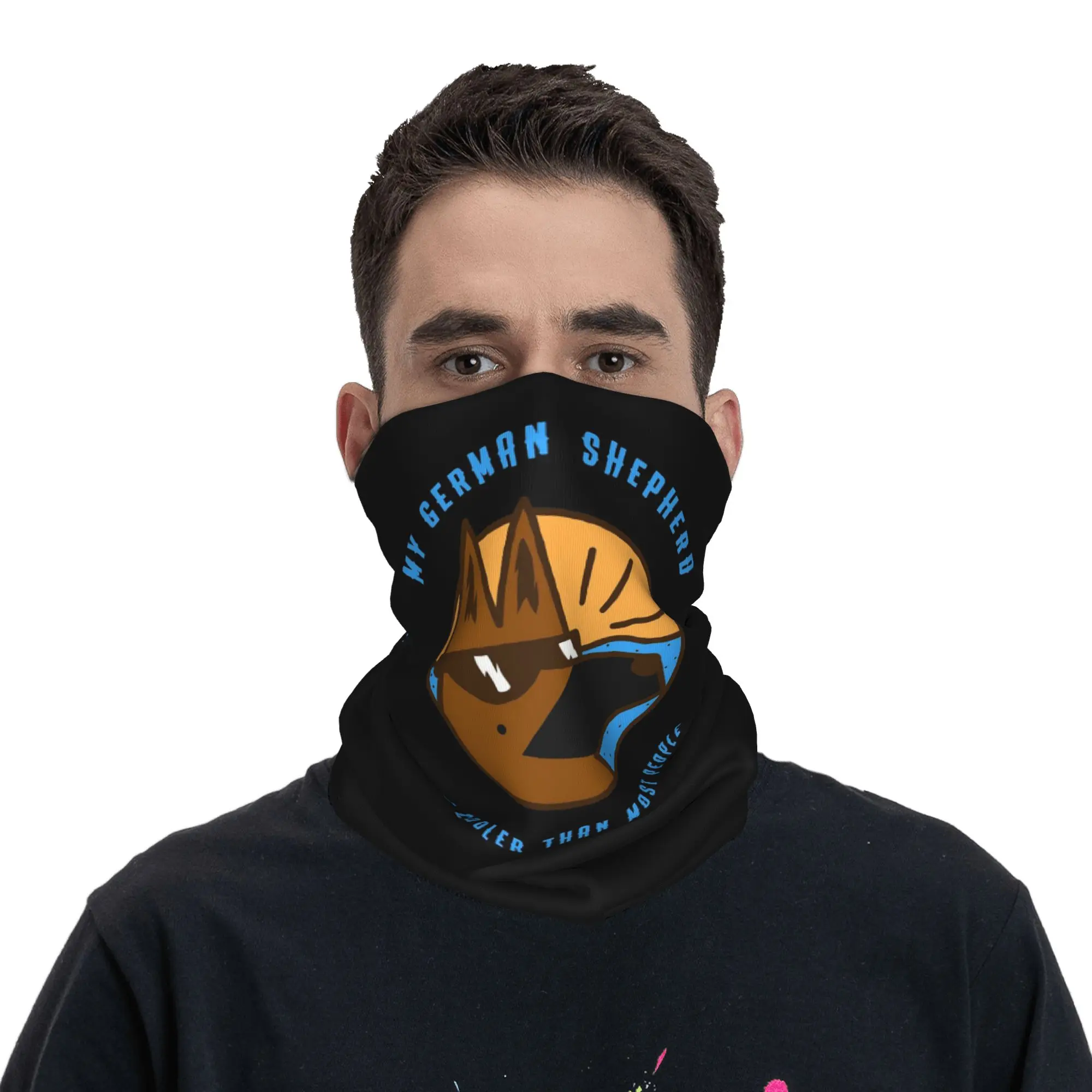 My German Shepherd Dog is Cooler Bandana Neck Gaiter Printed Magic Scarf Multi-use Balaclava Cycling Unisex Adult Windproof