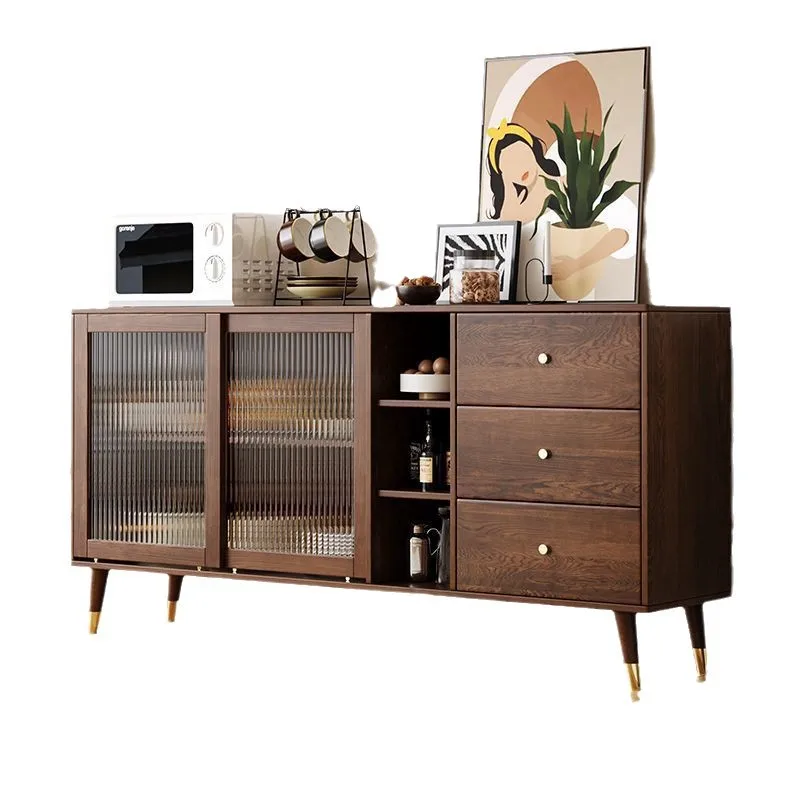 

Solid wood dining side cabinet living room large capacity integrated tea cabinet kitchen multi-function