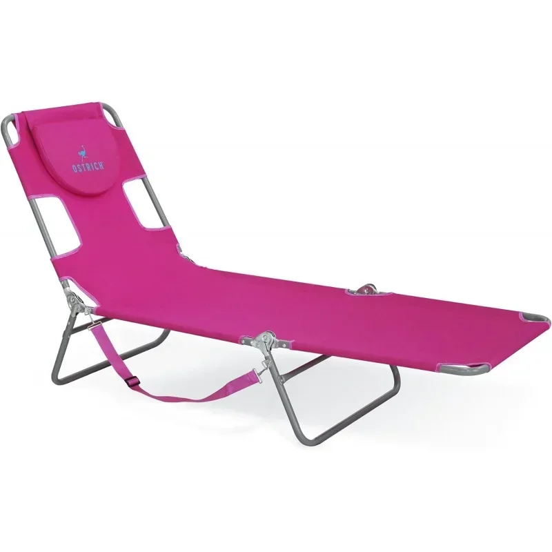 72x22 Chaise Lounge Portable Lightweight Reclining Lounge, Patio Beach Lawn Camping Pooltanning Chair, Pink