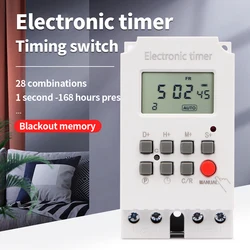 Automatic Digital Timer Switch Relay 220V 25A Electronic Weekly 7Days Minutes second 168 Hours Time Control Programmable Timer