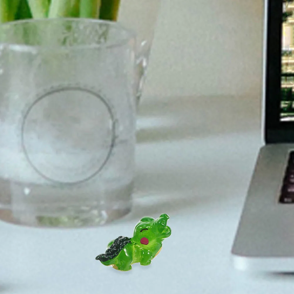 10개 미니 악어 조각상 레진 피규어 책상용 분재 DIY 조경 소형 동물 피규어 정원 장식품