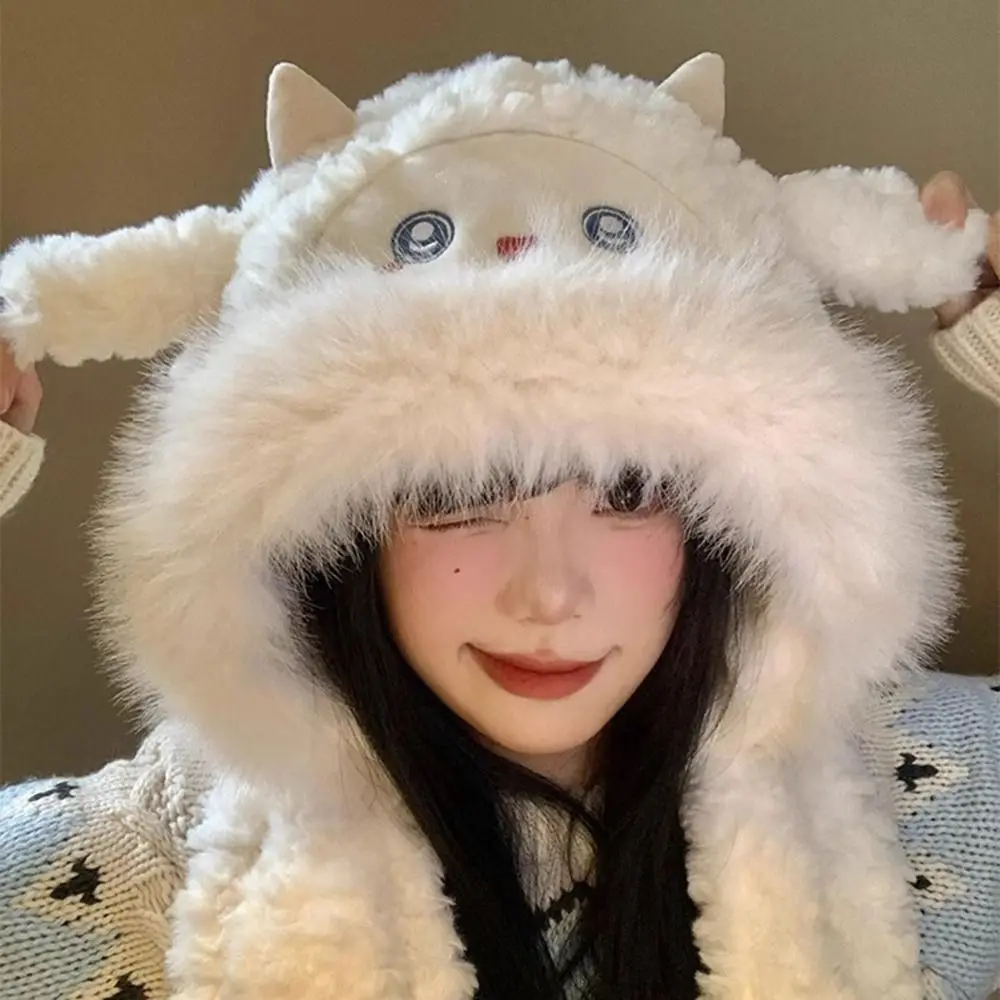 Рисунок 5 - Милая плюшевая зимняя теплая шапка с овечьими ушками