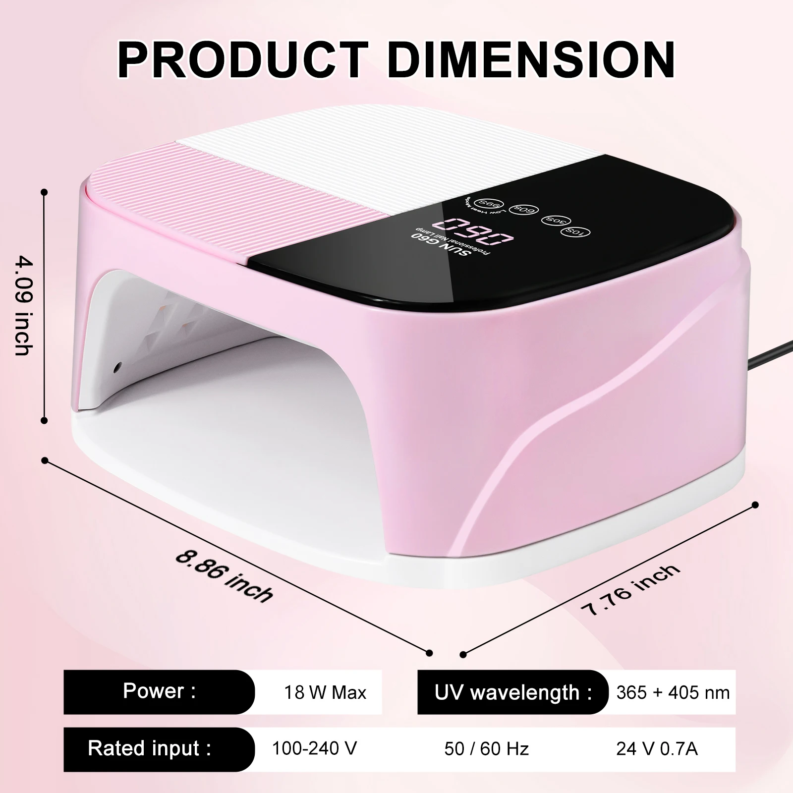 High Power Nagellamp 45 UV LED Gel Nagellamp Met 4 Timers en LCD Display Snel Uithardbare Gel Nagellak LED Droger Gereedschap