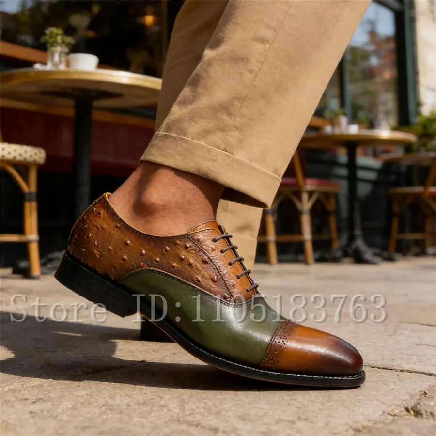 

Men's Genuine Leather Formal Dress Shoes Luxury Handmade Lace-Up Business Shoes for Wedding, Office, and Daily Wear