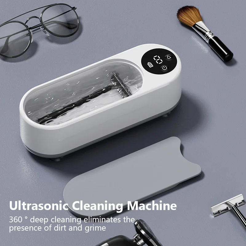 Máquina limpiadora de gafas ultrasónica, caja de limpieza multiusos recargable inalámbrica para gafas, relojes, joyería, limpiadores de tirantes