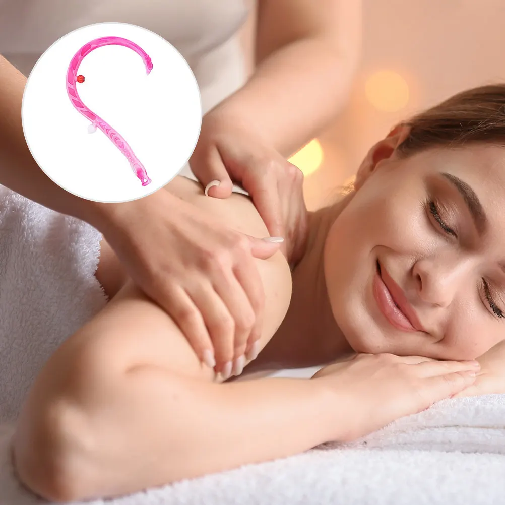 Portable Plastic Back Massage Stick Ergonomic Acupoint Massage Tool for Fatigue Relief Blood Circulation
