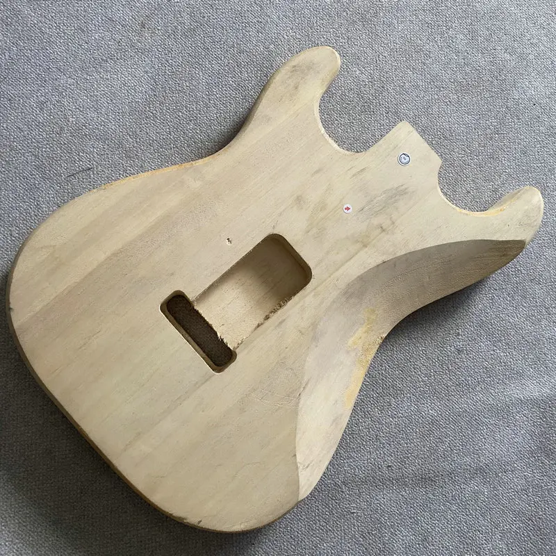 FB926  Unfinished Red Flamed Maple With Basswood Top 6 Strings ST Electric Guitar Body HSH Pickups Tremolo Bridge DIY part