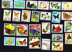 New 50Pcs/Lot Butterfly All Different From Many Countries NO Repeat  Postage Stamps for Collecting