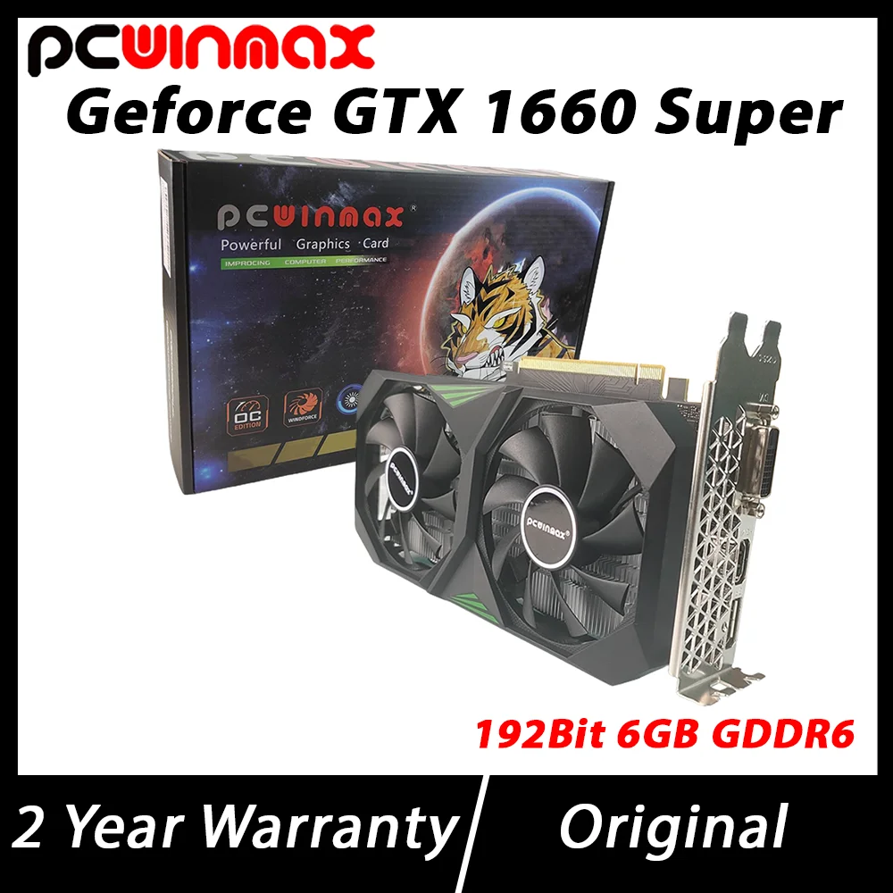 PCWINMAX GeForce GTX 1660 Super 6GB Graphics Cards GDRR6 192Bit PCIE 3.0X16 Computer Gaming Gpu 1660S Refurbished Video Card