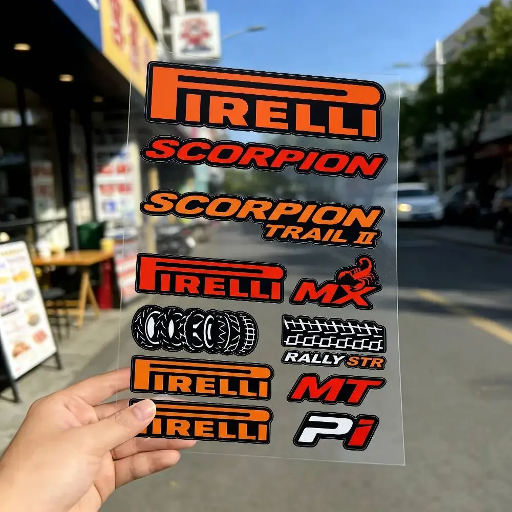For PIRELLI Universal Multi-Purpose Reflective Waterproof Stickers Scratch Conceal For Auto Bike Helmet Mug Fridge Decoration