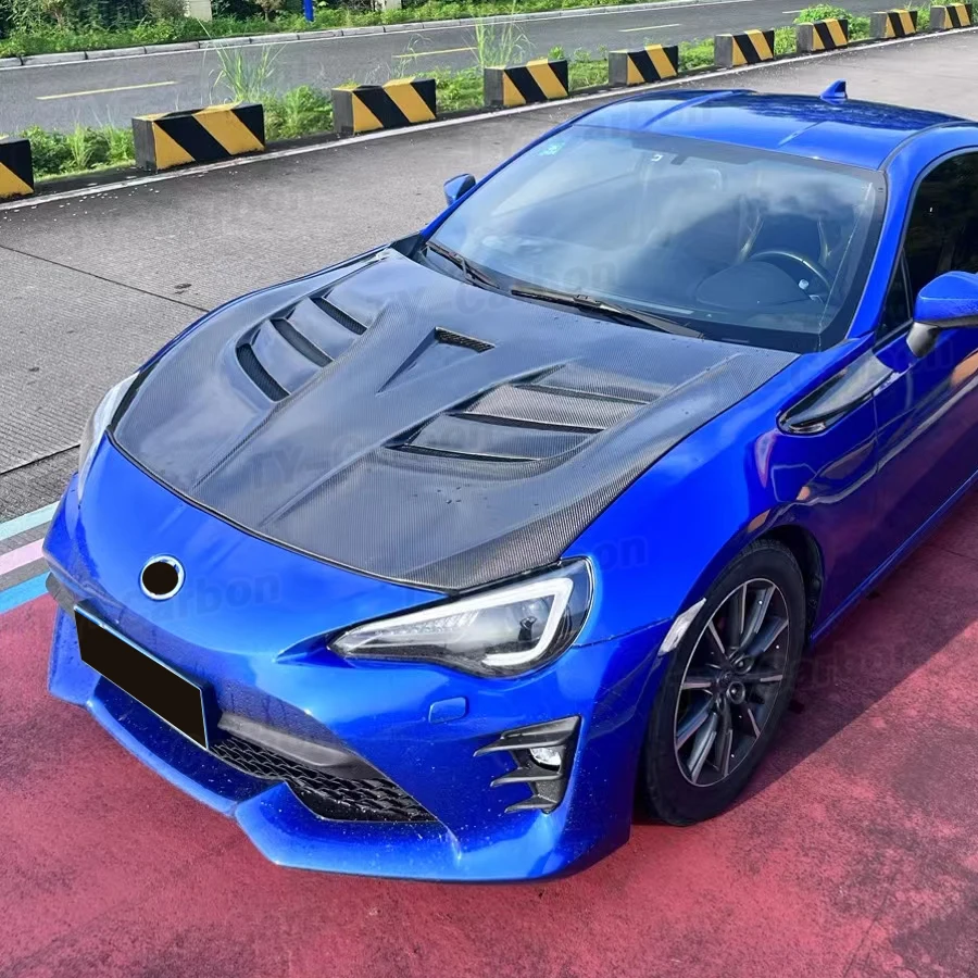 Real Carbon Fiber Hood Bonnet Cover Fit For 2012-2019 Toyota GT86 FT86 ZN6 FRS BRZ ZC6 VRS Style Car Vent Air outlet Hood FRP