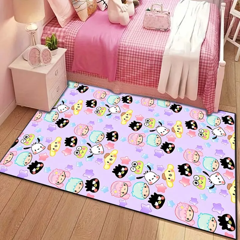 Sanrio Family Kuromi Cinnamoroll Pattern Living Room Bedroom Carpet Bedside Bathroom Floor Mat Kid\'s Room Play Mats Area Rug