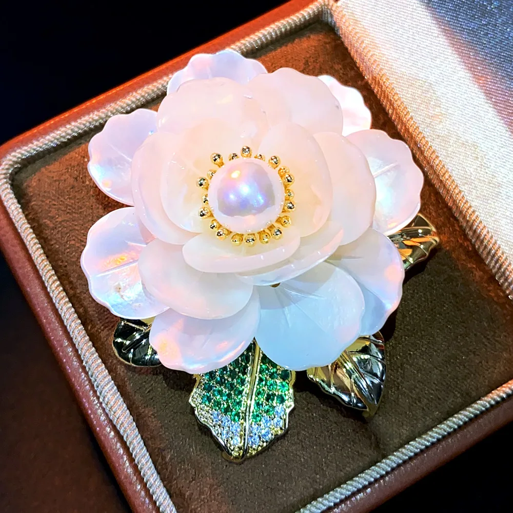 الراقية مطعمة حبة الفاوانيا زهر البرقوق بروش ضوء الأزياء الفاخرة تنوعا معطف ثوب مسائي اكسسوارات الديكور #6