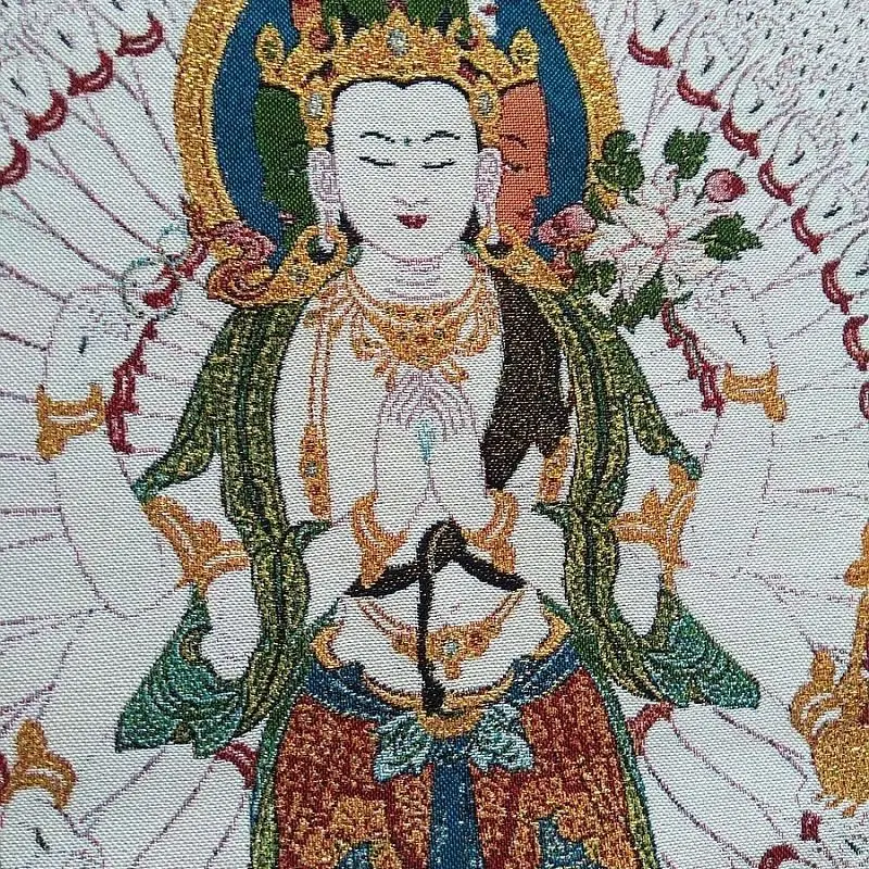 Tibet Tibetan Cloth Silk Nepal thousand-hand guanyin Thangka Tangka Embroidery Painting