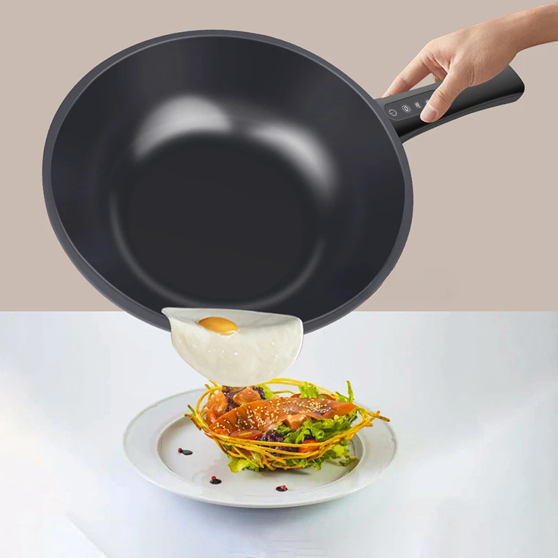 2024 new superconducting household electric wok fast heating non-stick pan