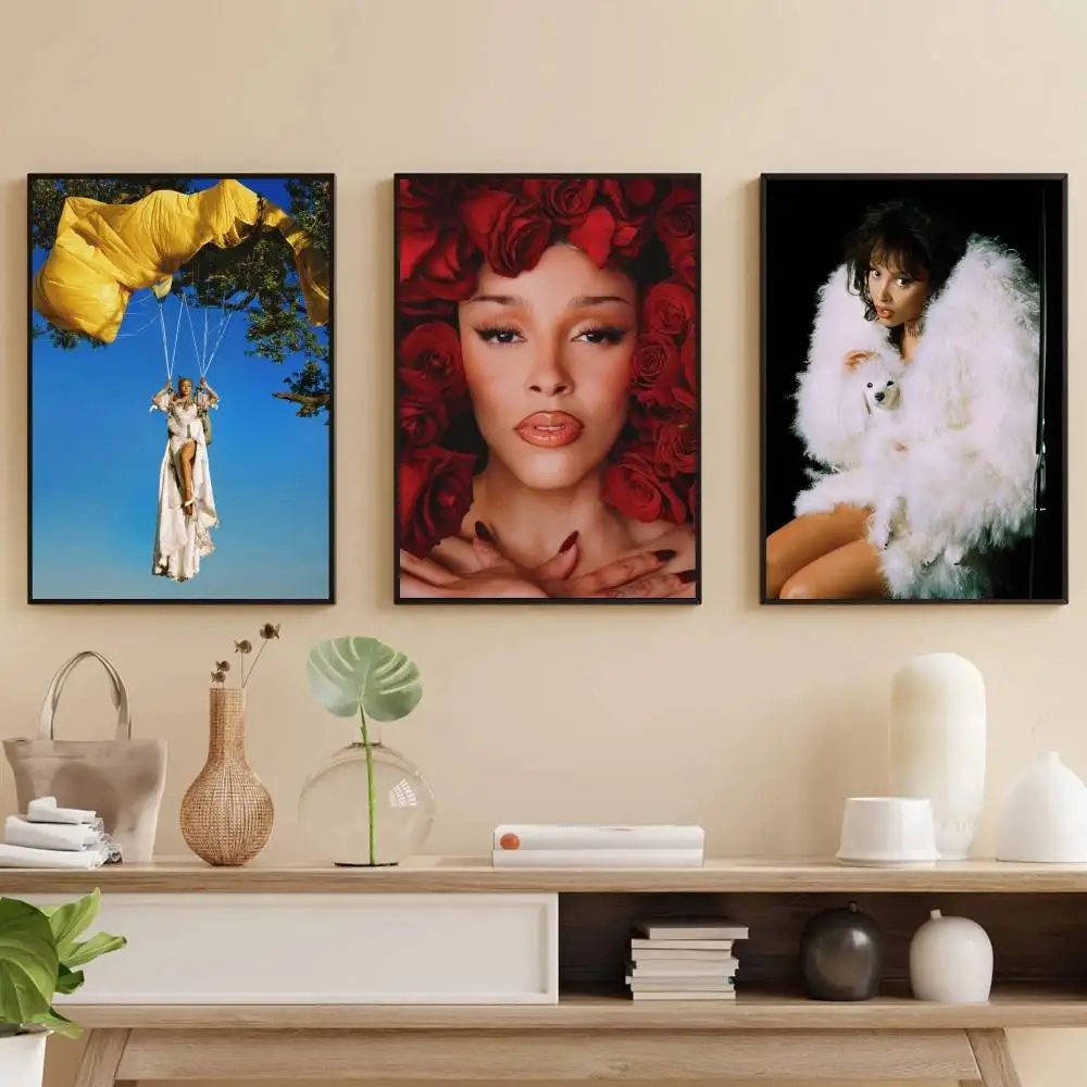 

D-Doja Cat Vie Singer Poster Self-adhesive Art Waterproof Paper Sticker Coffee House Bar Room