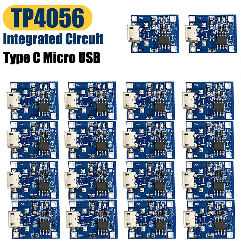 TP4056 Type-C Micro Mini USB Charger Module For DIY Battery Charging Board 18650 Lithium Battery Charging Board With Protection