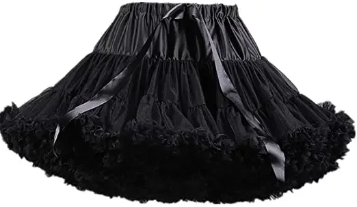 Womens 3-Layered Pleated Tulle Petticoat Tutu Puffy Party Cosplay Skirt Wedding Bridal Bride