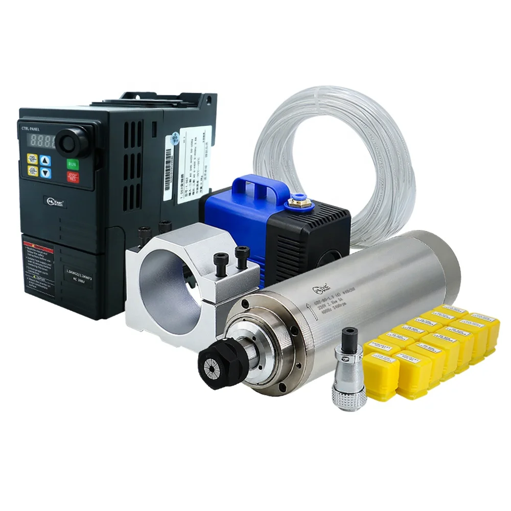

HLTNC 220V ER20 2.2kw 80mm Water Cooling Spindle Motor Engraving Milling Machine Tool Spindle With Inverter FOR CNC ROUTER