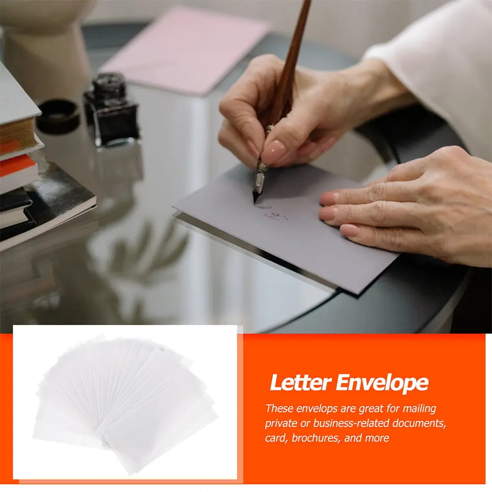 50pcs Translucent Sulfate Paper Envelopes for Greeting Cards, Invitations, Wedding & Festival Packaging