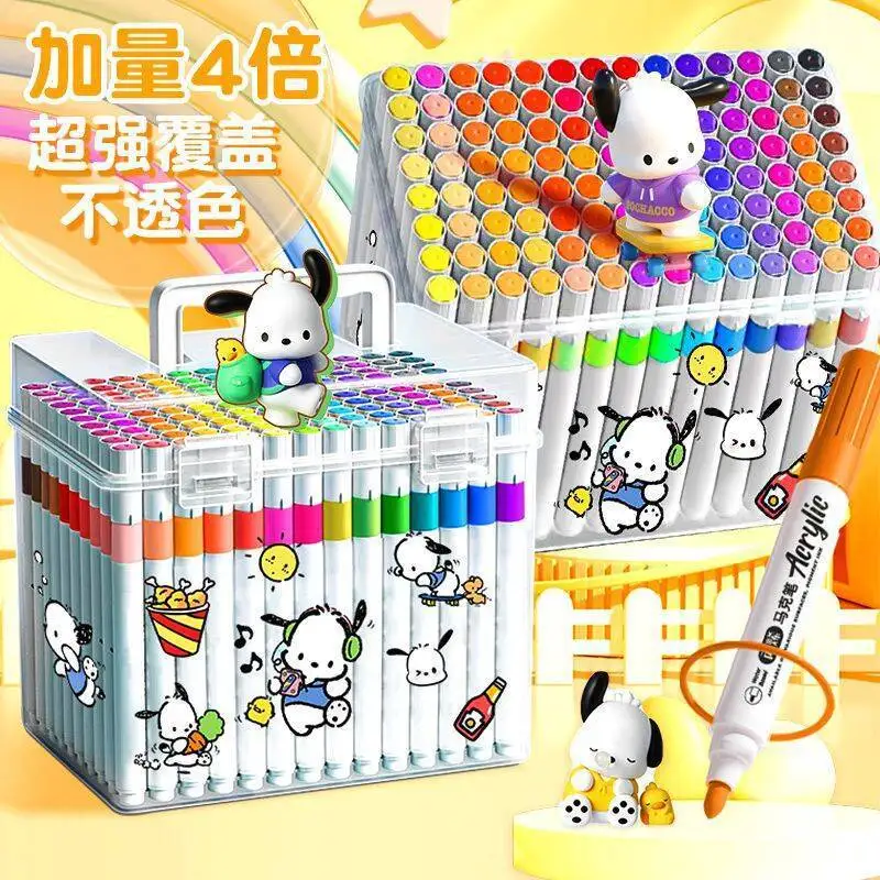 

Sanrio Cinnamoroll Cartoon Acrylic Marker Paintbrush For Kindergarten Students Paper-Tight Stackable Children'S Color Pen Set