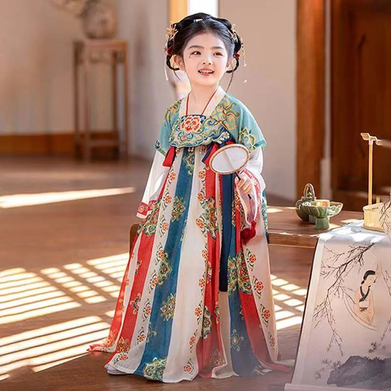 New retro Chinese Hanfu imitation Tang Dynasty girls' casual dress