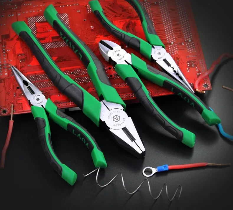 LAOA Wire Cutter Pliers CR-V Pliers Kits Long Nose Nippers Diagonal Pliers with Spring Cable Wire Side Cutting Pliers Tools