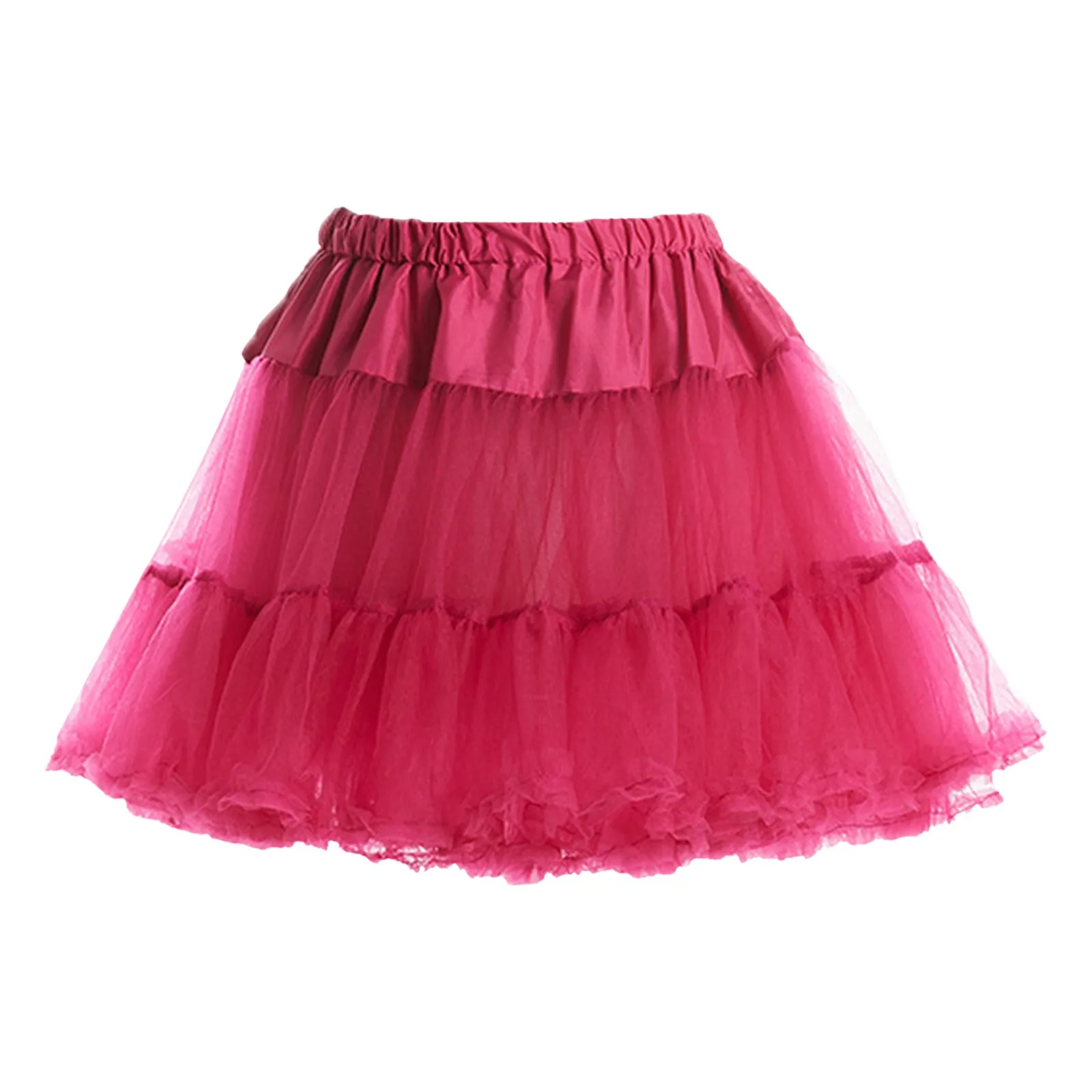 Women Elastic Ballet Dancewear Tutus Mini Skirt For Birthday Party Dance 3 Layer Tulle Tutu Skirt for Adult Princess Carnival