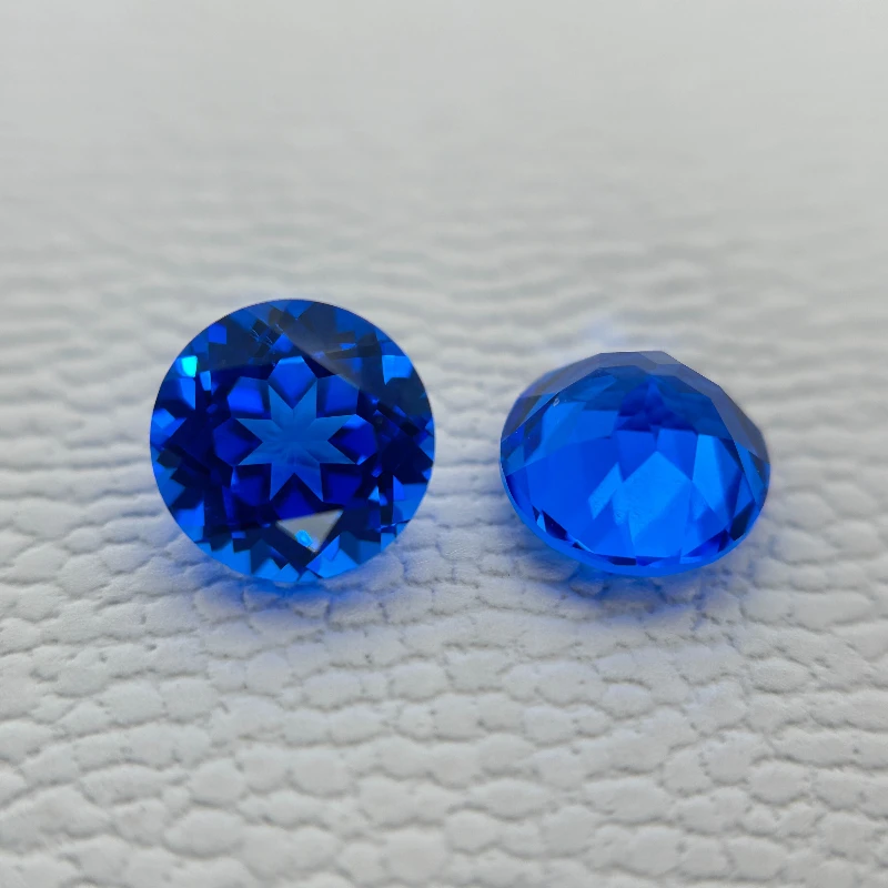 

Top Lab Grown Cobalt Spinel Round Shape Gemstone For DIY Jewelry Making Rings Pendant Materials Selectable AGL Certificate